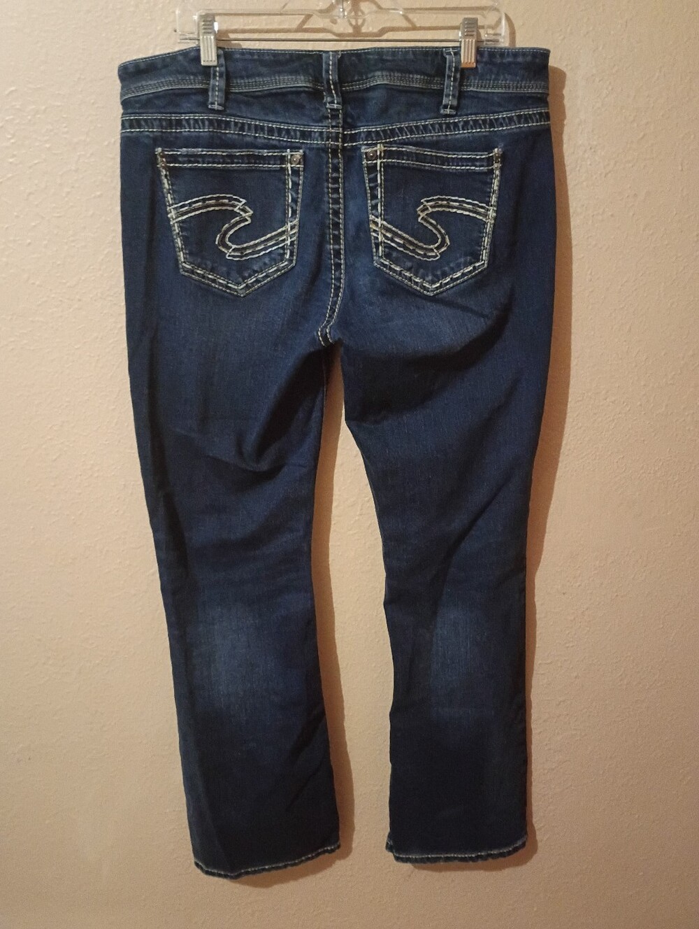 Silver Jeans Size 34 (16) Slim Boot Cut Dark Wash Jeans - Picture 4 of 6